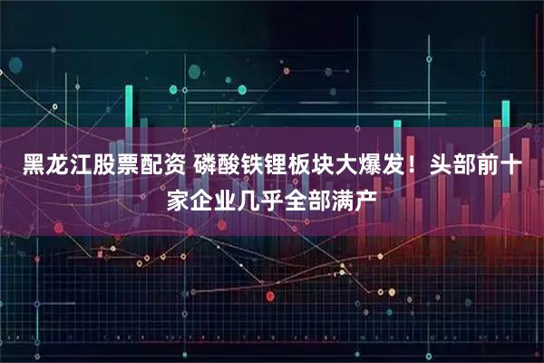 黑龙江股票配资 磷酸铁锂板块大爆发！头部前十家企业几乎全部满产