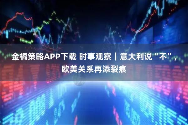 金橘策略APP下载 时事观察｜意大利说“不”，欧美关系再添裂痕